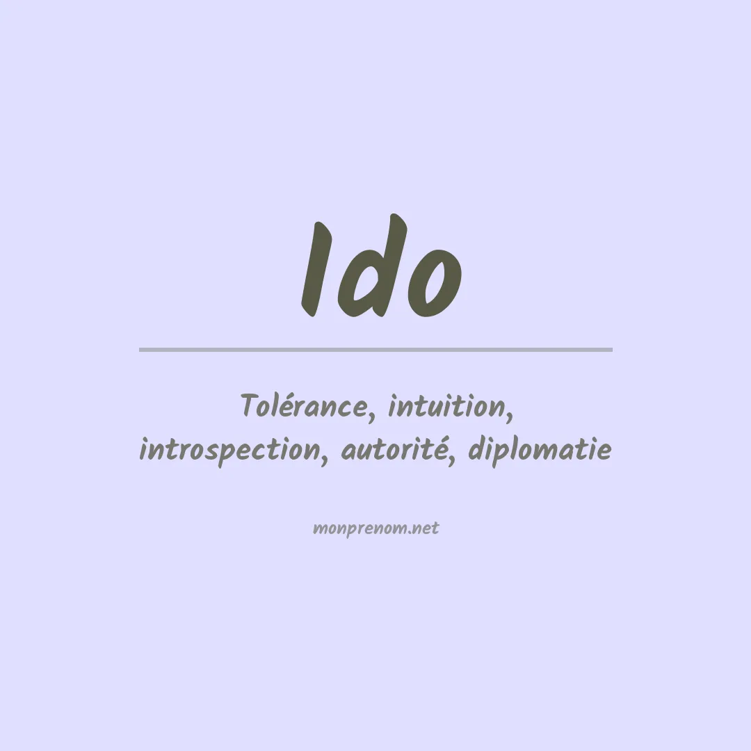 Signification du prénom Ido