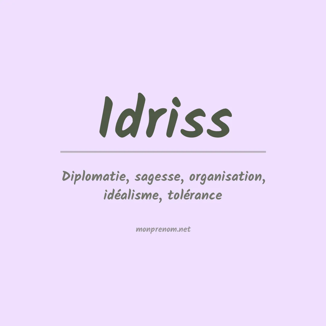 Prénom Idriss