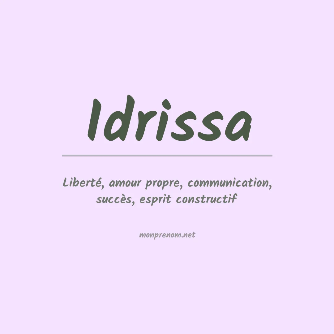 Prénom Idrissa