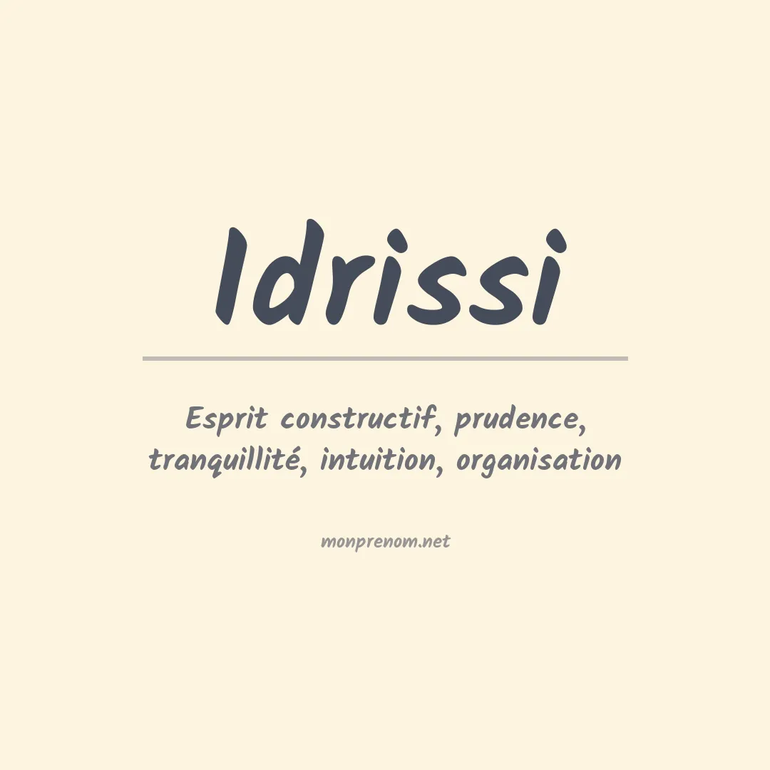 Prénom Idrissi
