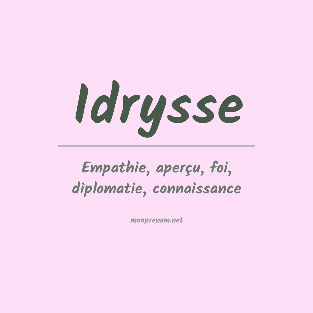 Signification du prénom Idrysse