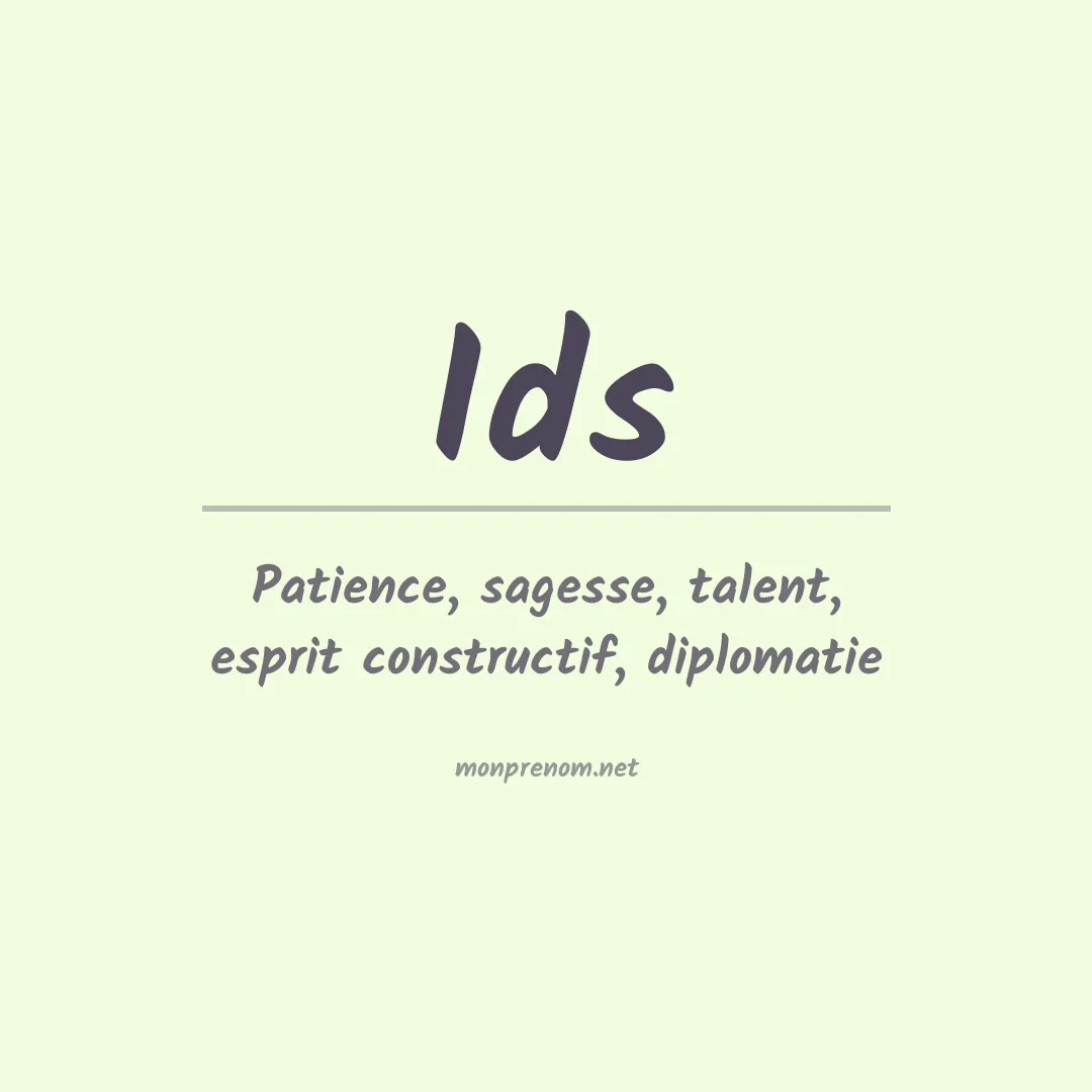 Signification du prénom Ids