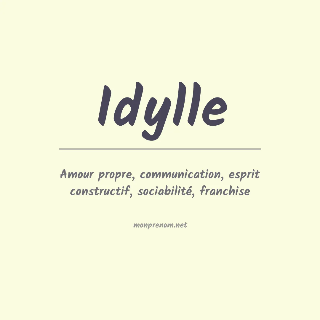 Signification du prénom Idylle
