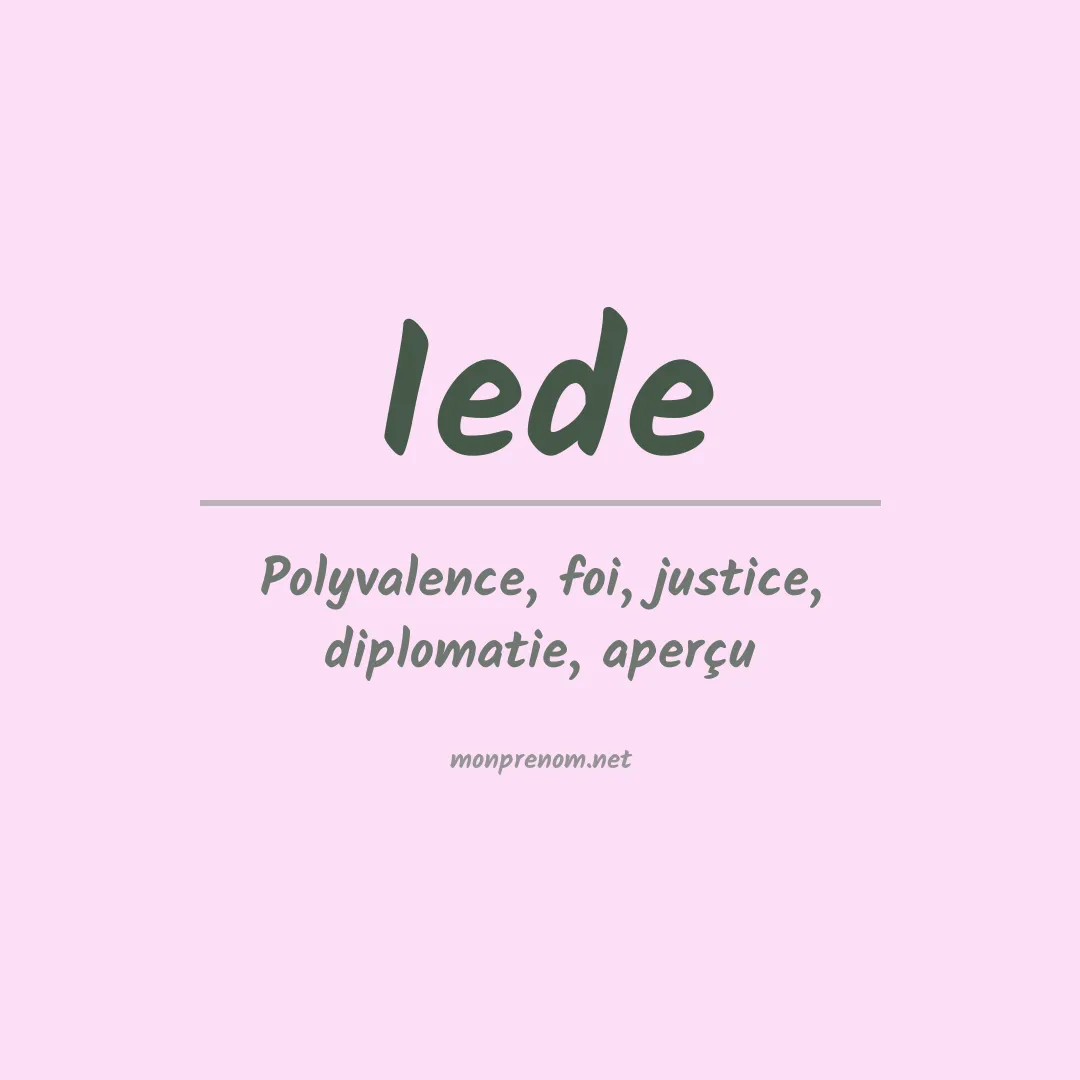 Signification du prénom Iede