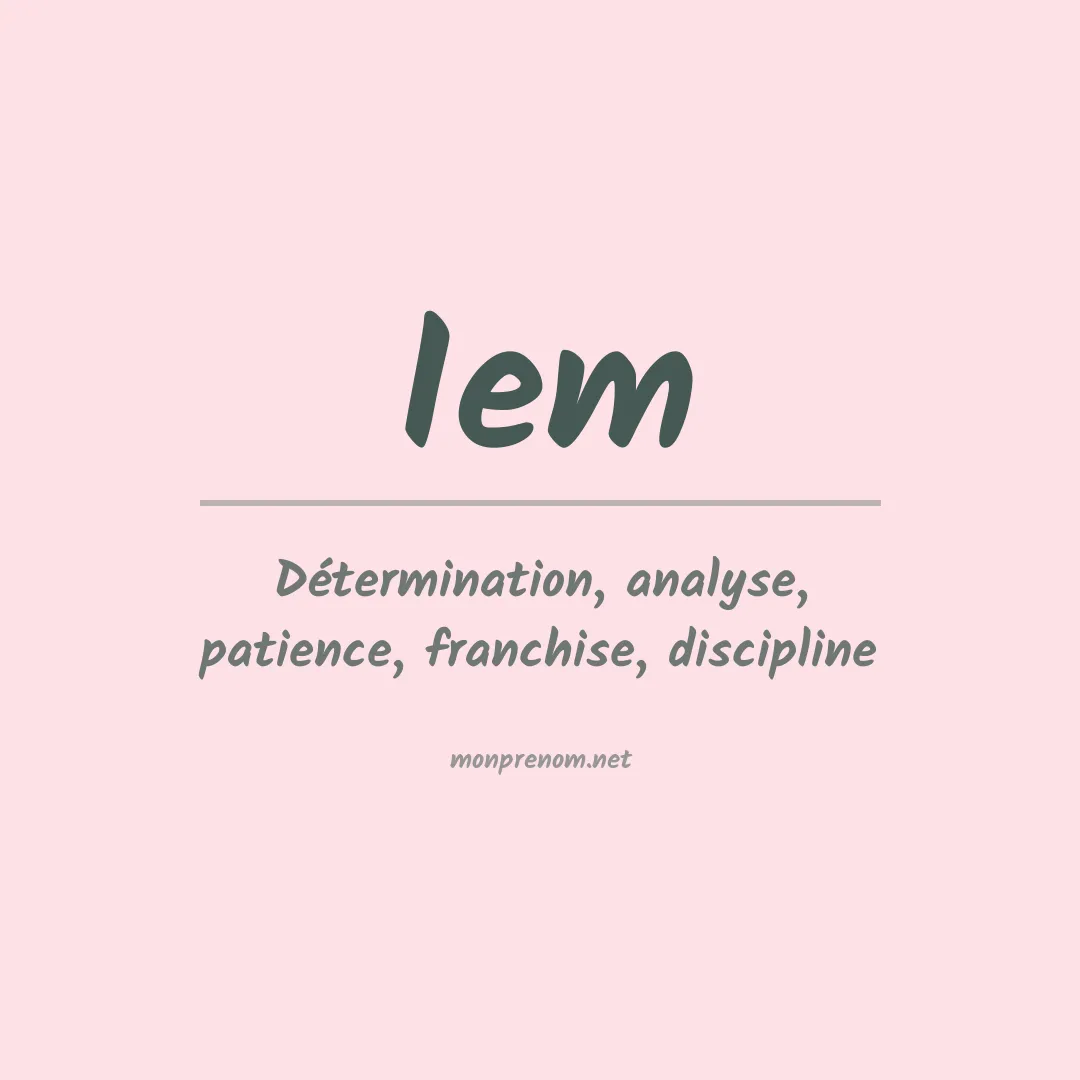 Signification du prénom Iem