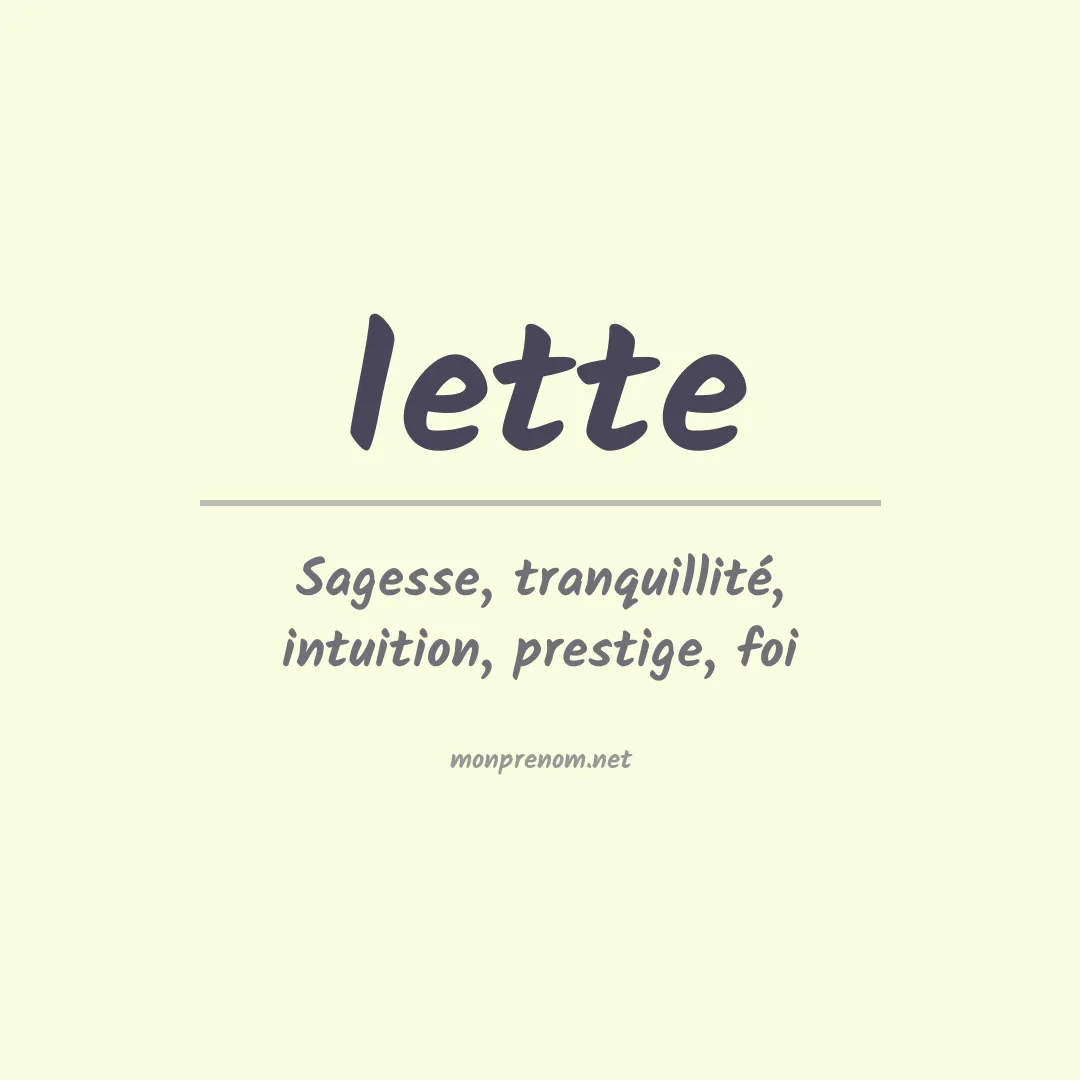 Signification du prénom Iette