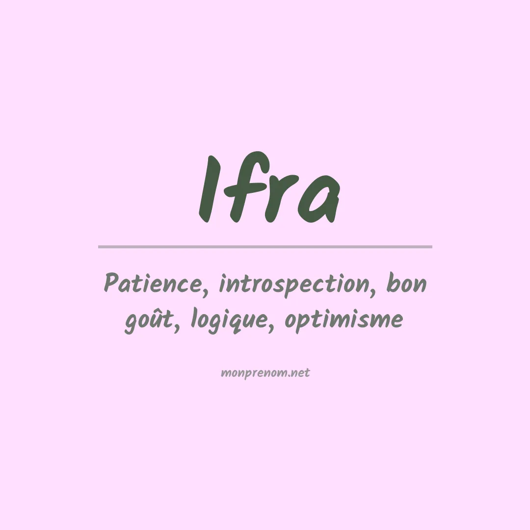 Prénom Ifra