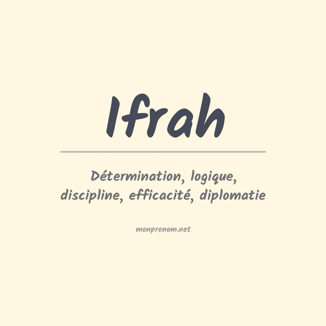 Signification du prénom Ifrah
