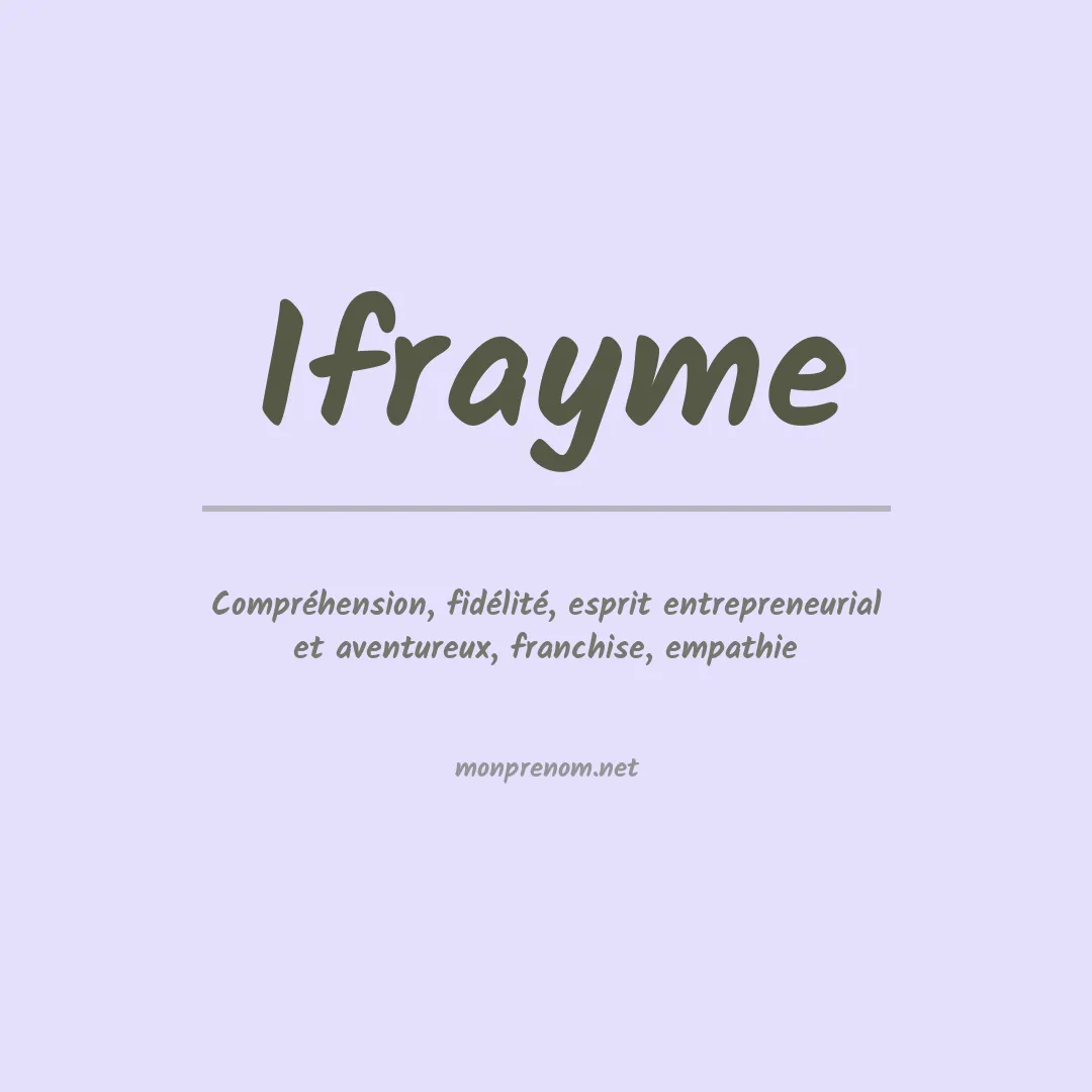 Signification du prénom Ifrayme