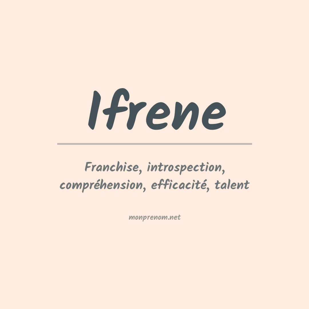Signification du prénom Ifrene