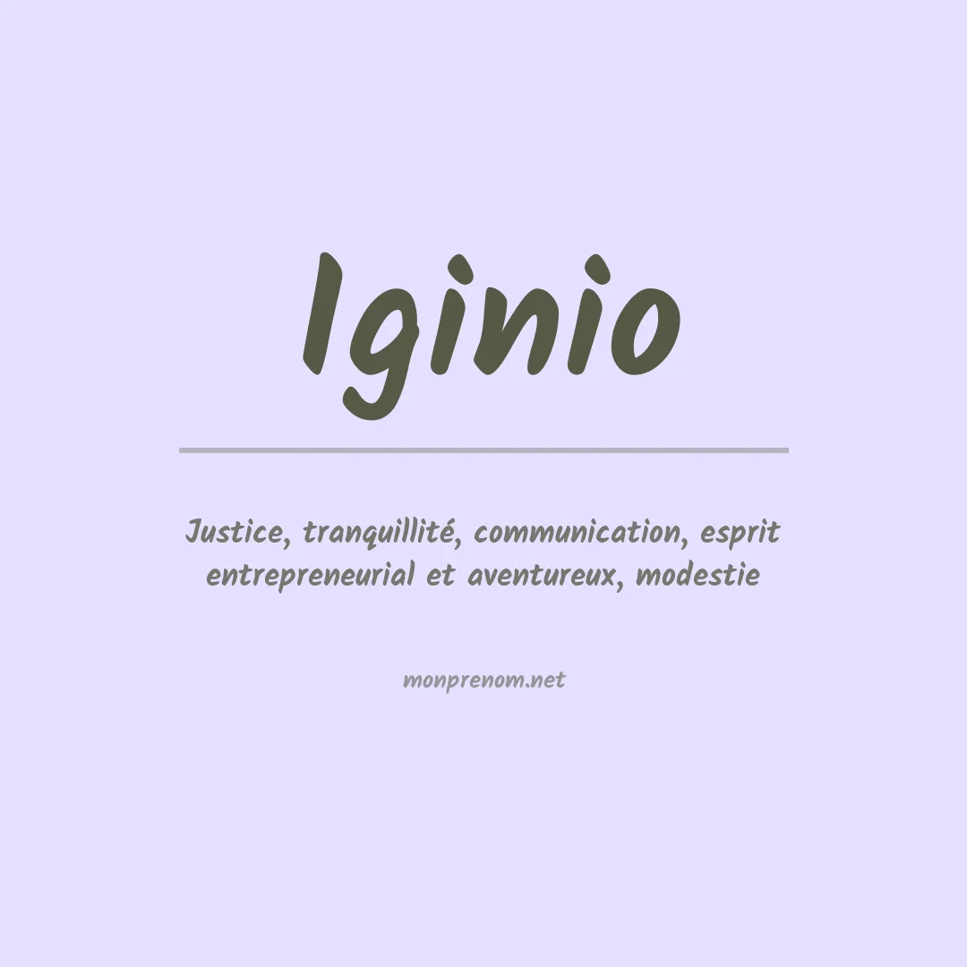 Prénom Iginio