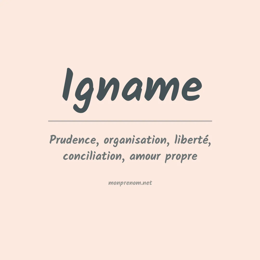 Signification du prénom Igname