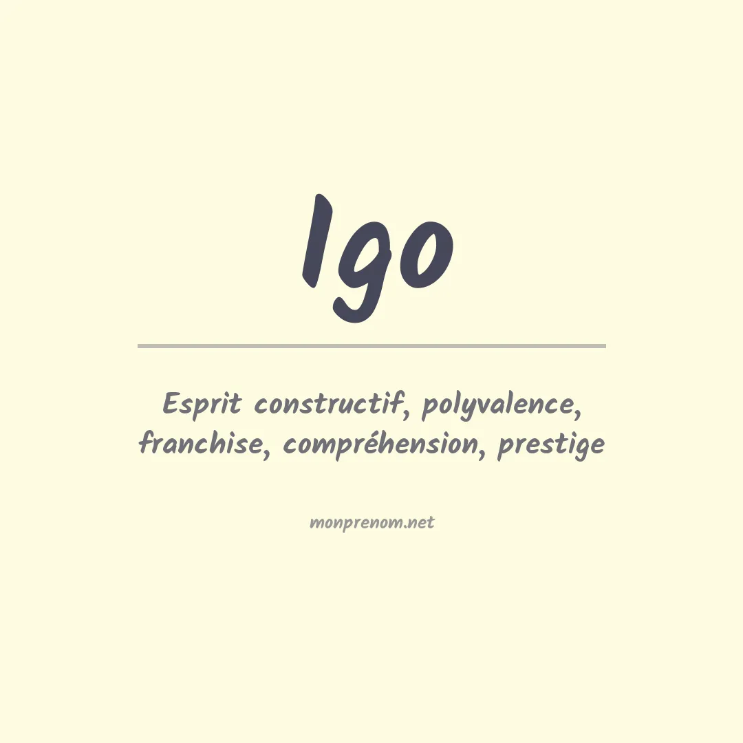 Prénom Igo