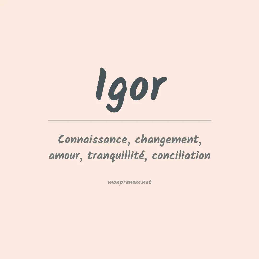Prénom Igor