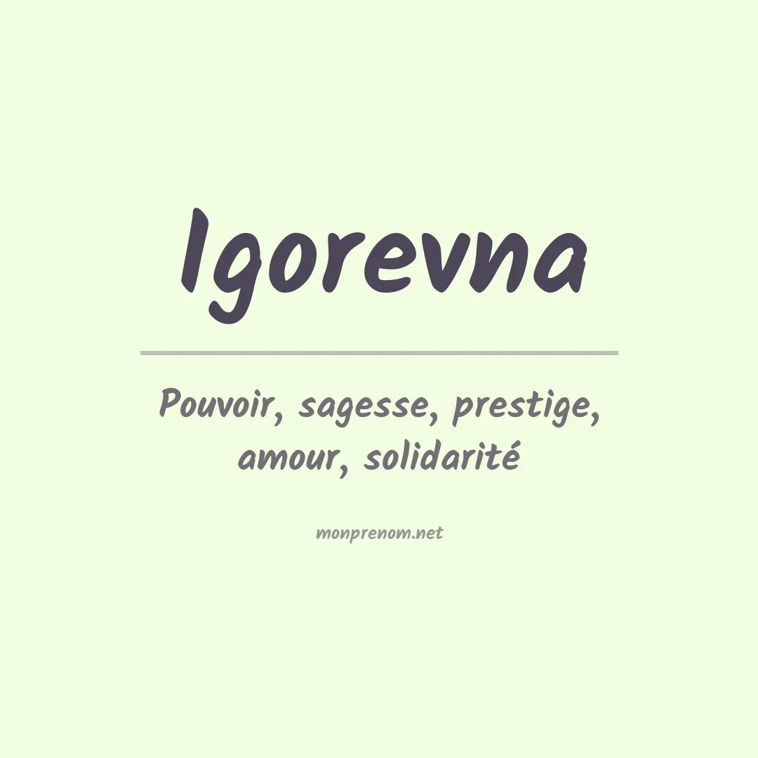 Prénom Igorevna