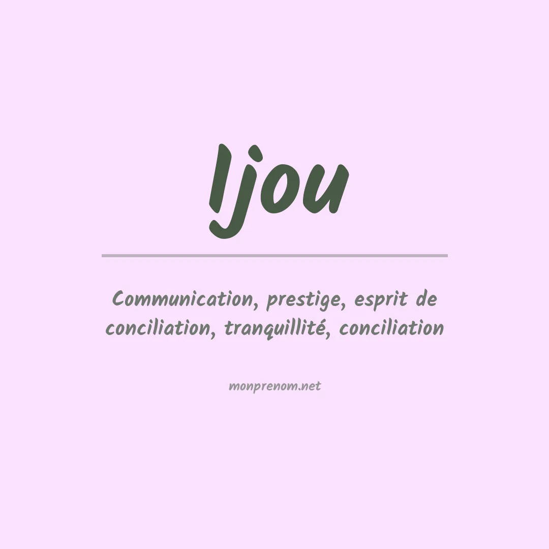 Prénom Ijou