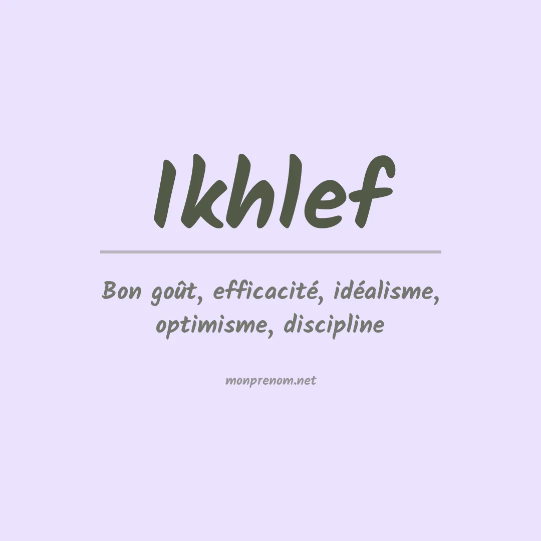Prénom Ikhlef