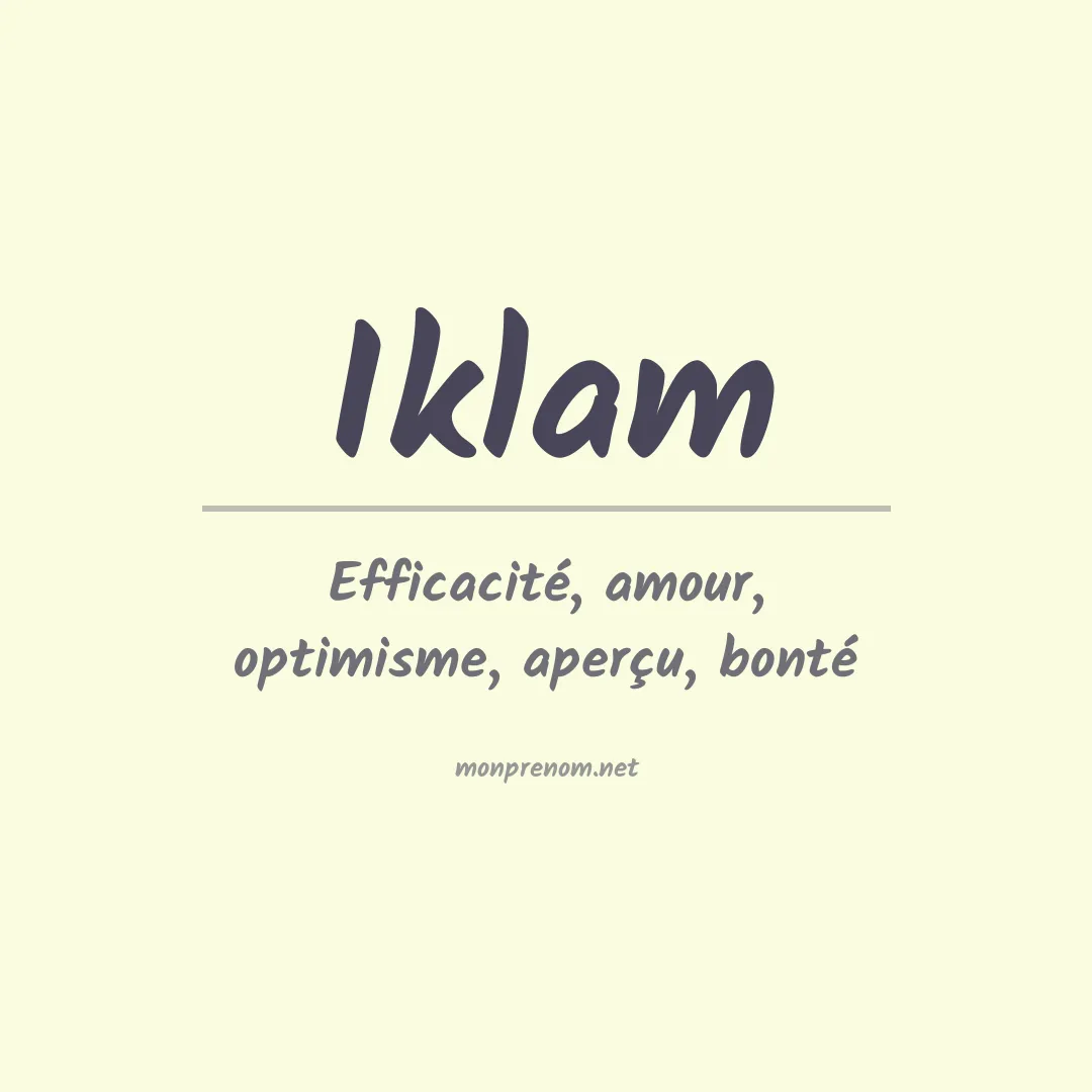 Signification du prénom Iklam