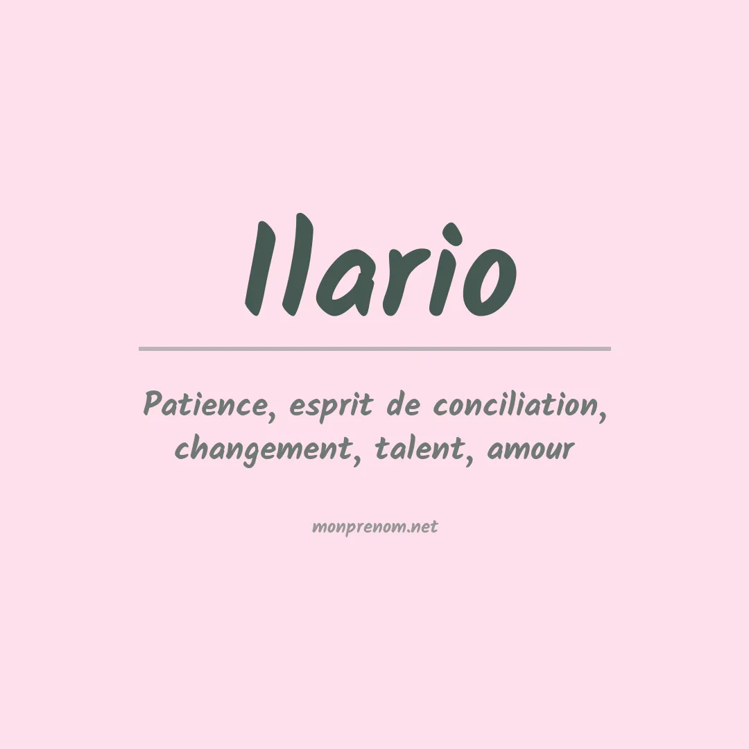 Signification du prénom Ilario