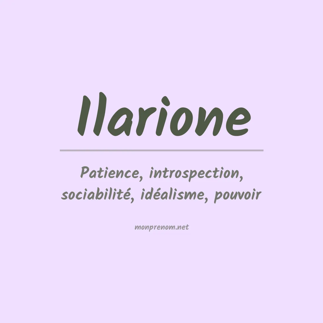 Signification du prénom Ilarione