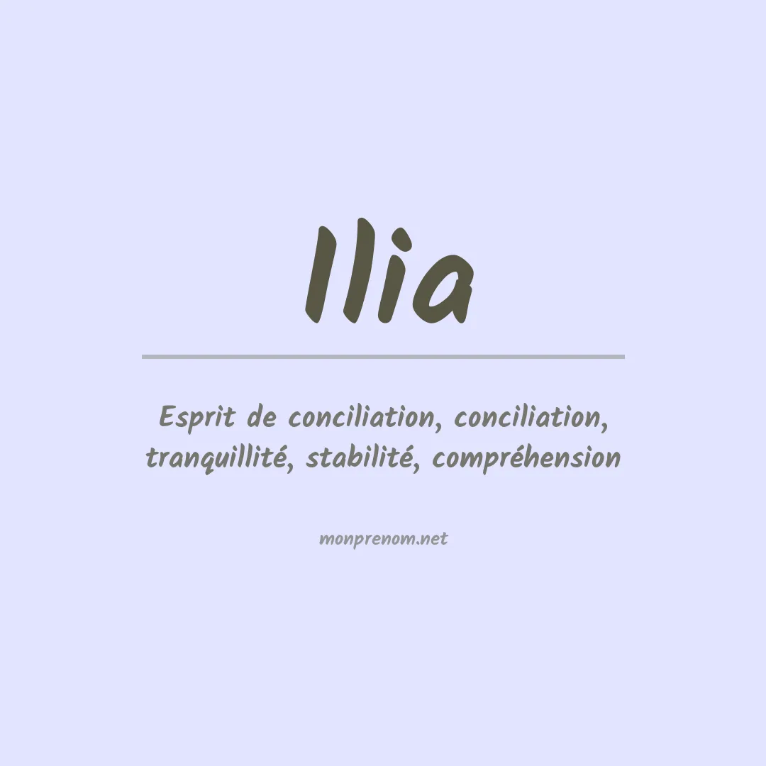 Prénom Ilia