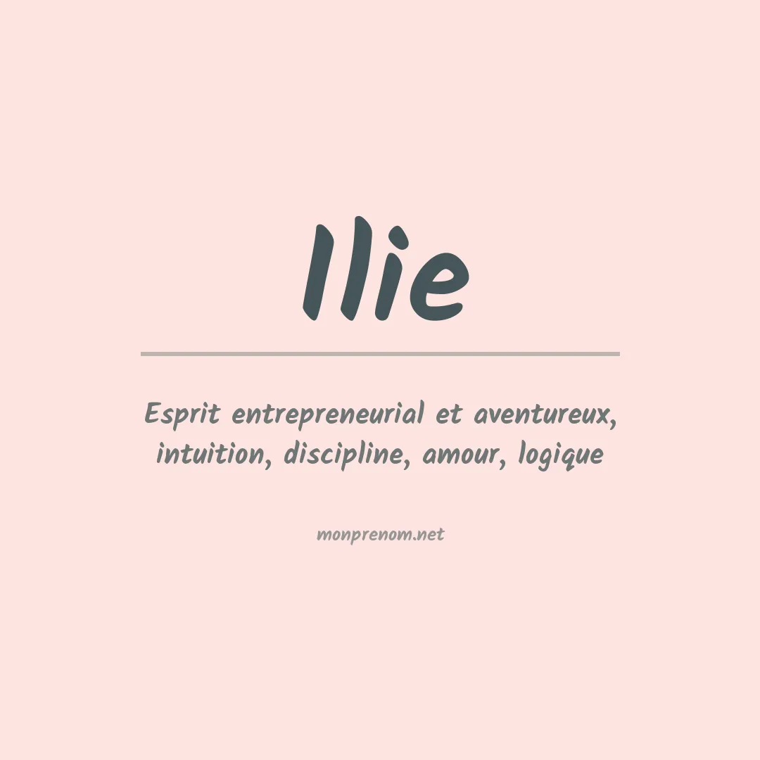 Prénom Ilie