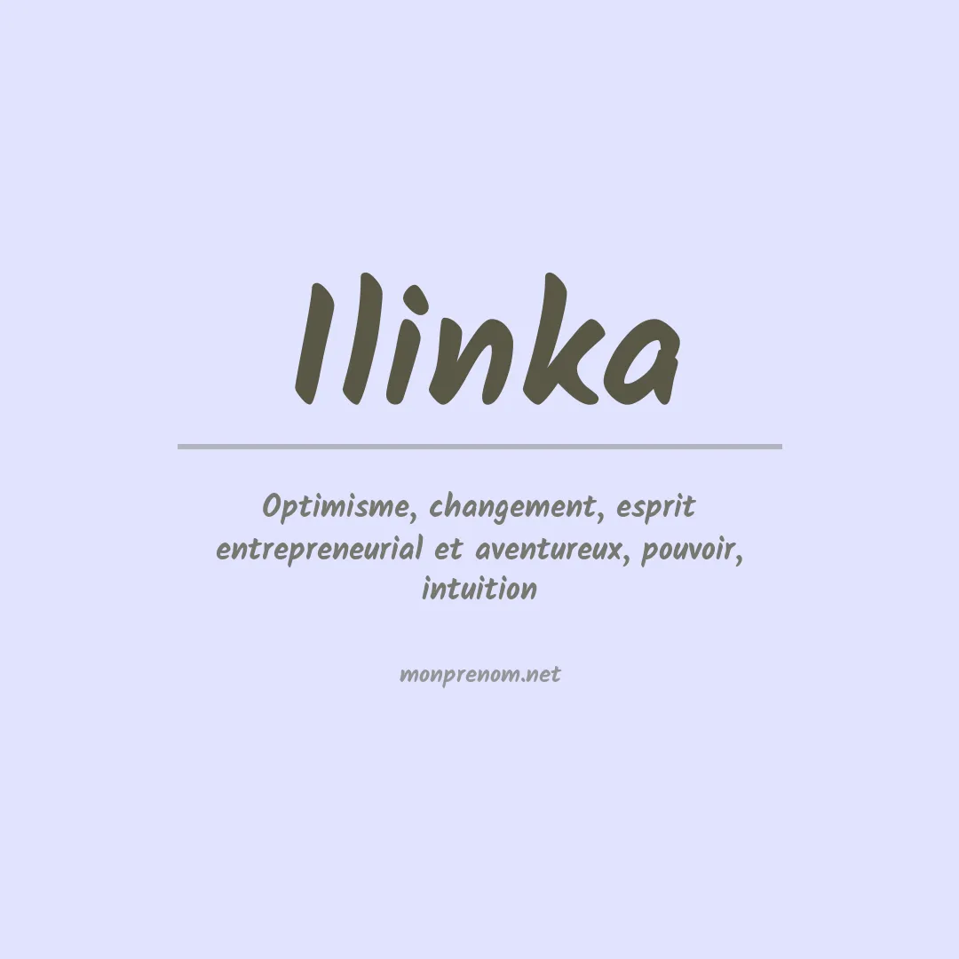 Signification du prénom Ilinka