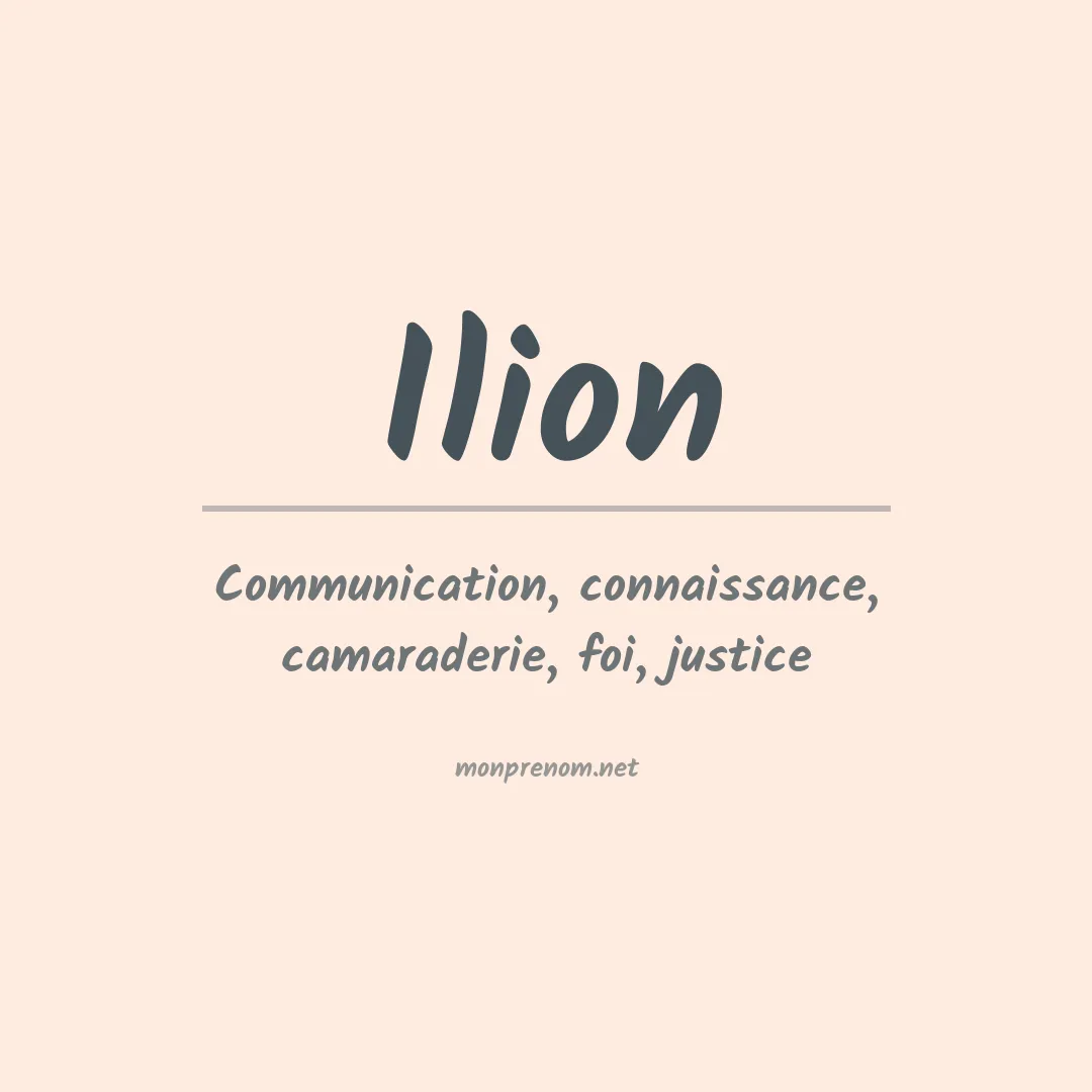 Prénom Ilion