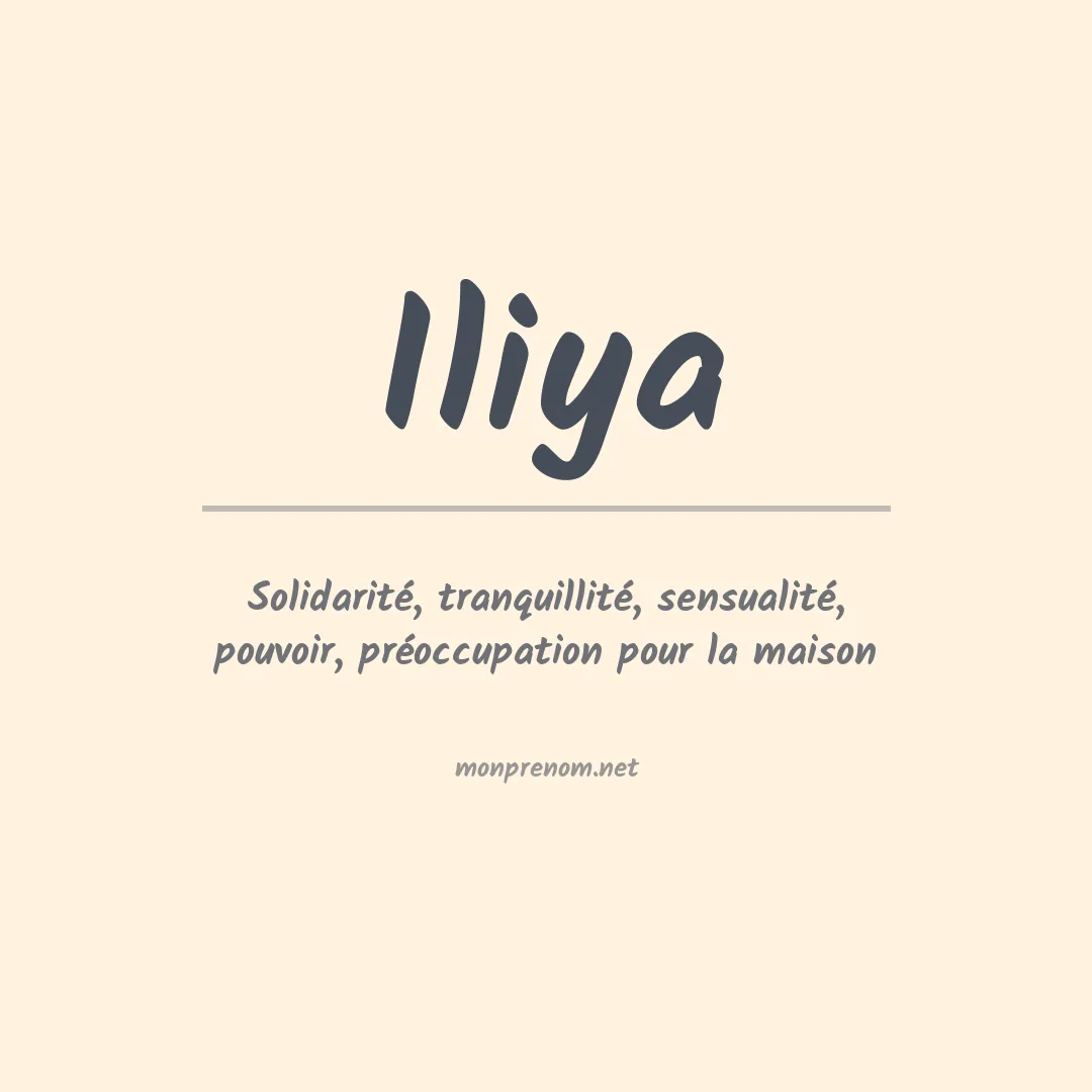 Signification du prénom Iliya