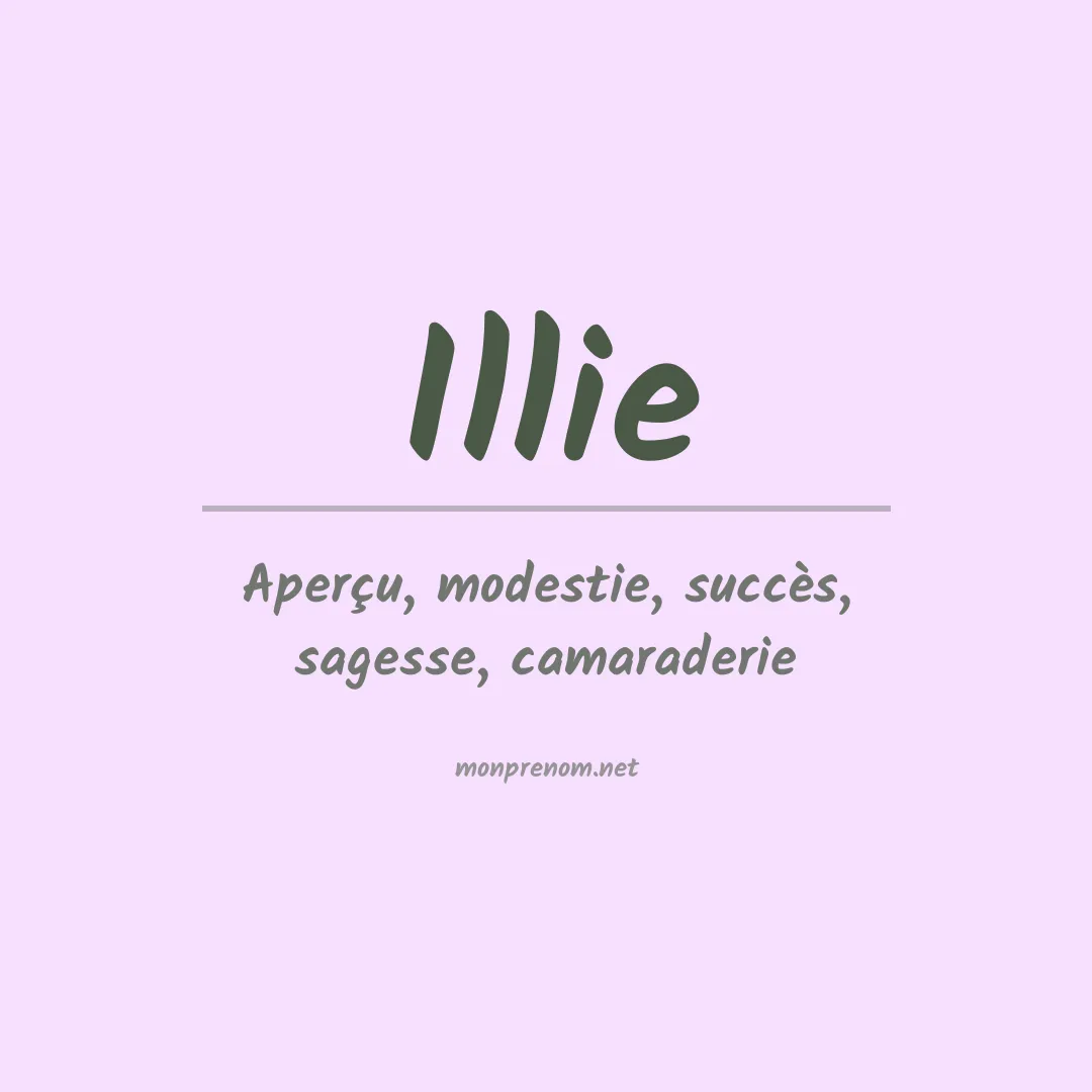 Signification du prénom Illie