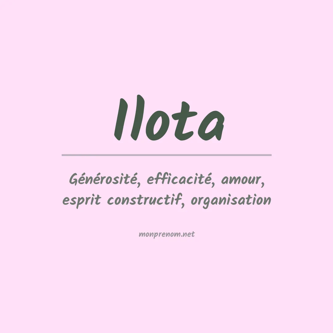 Signification du prénom Ilota