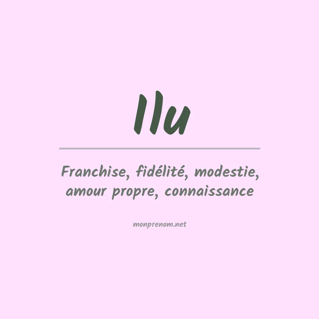 Signification du prénom Ilu