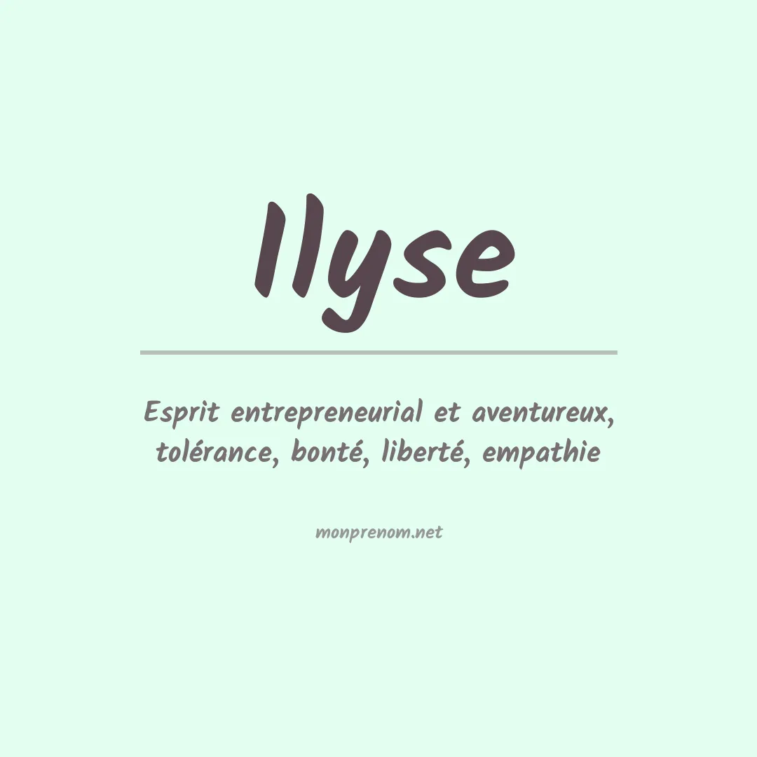 Signification du prénom Ilyse