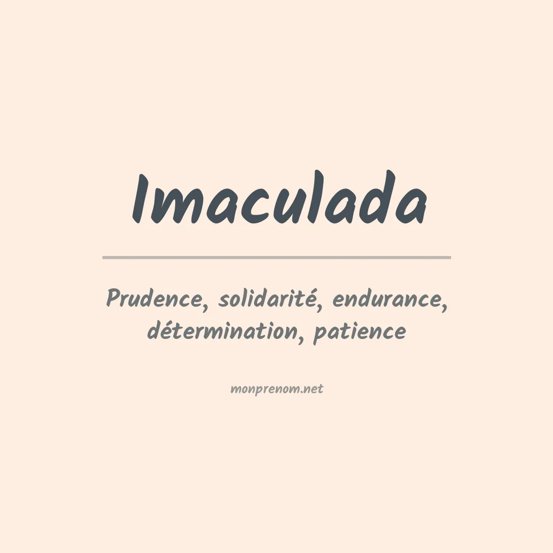 Signification du prénom Imaculada