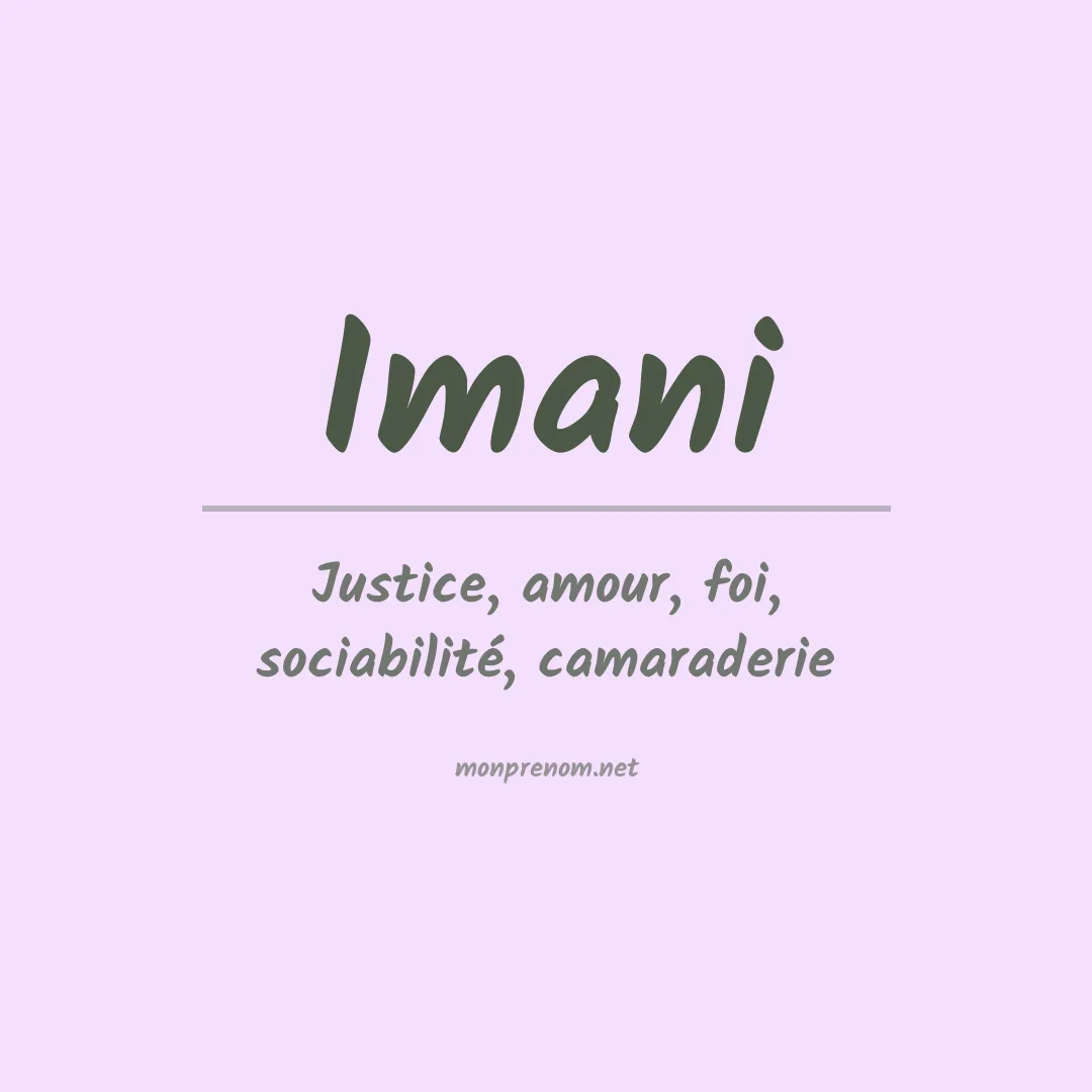 Signification du prénom Imani