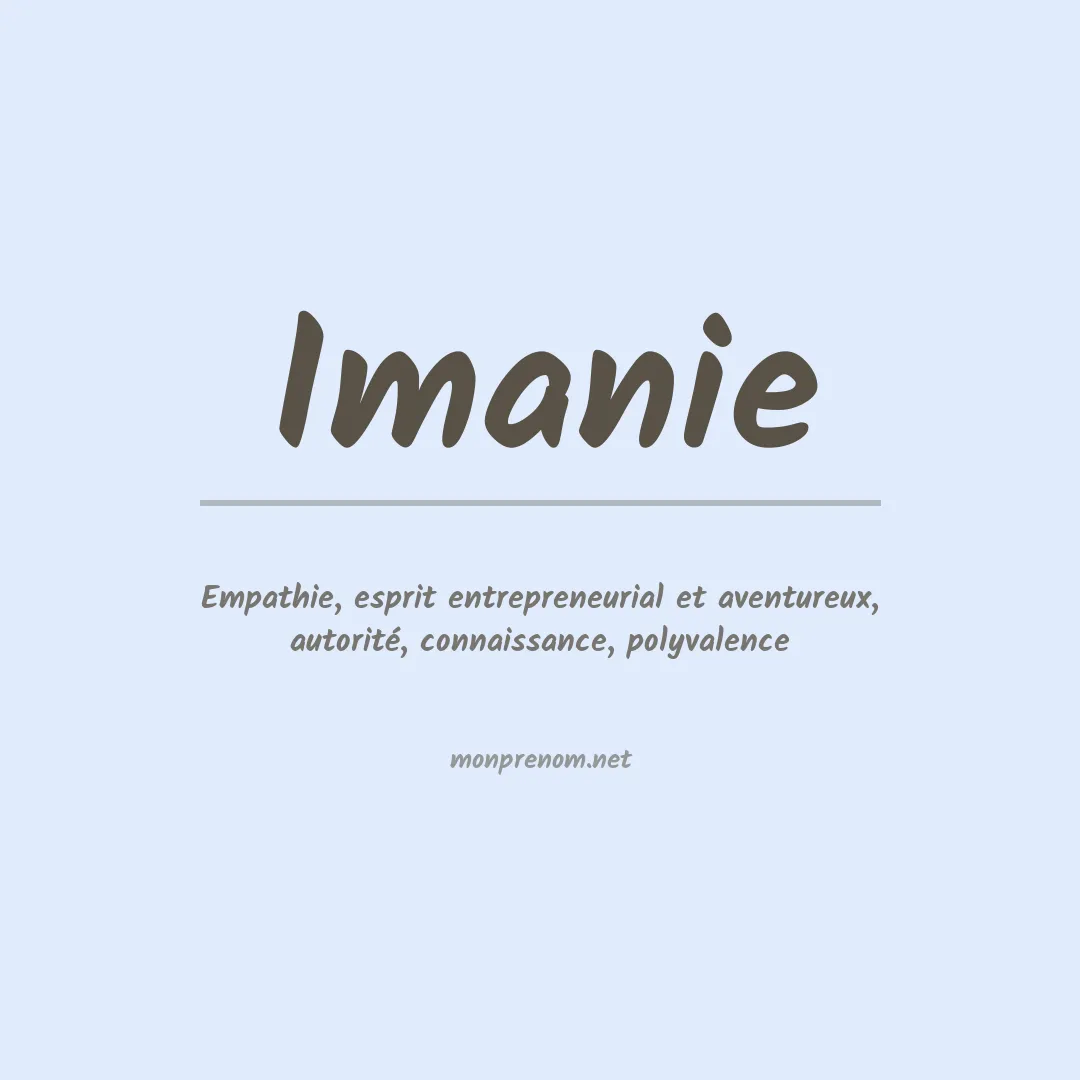 Signification du prénom Imanie