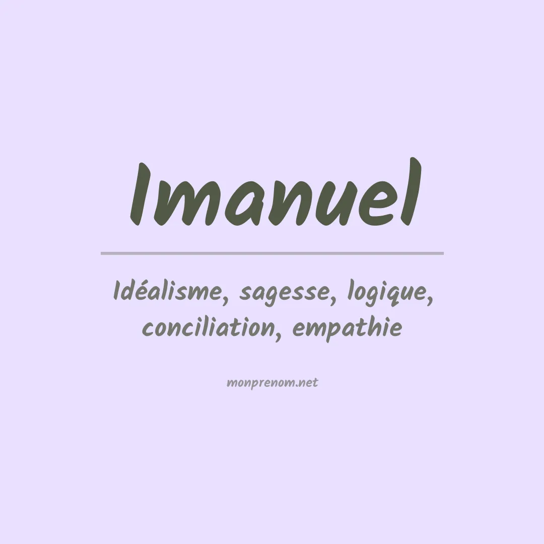 Signification du prénom Imanuel