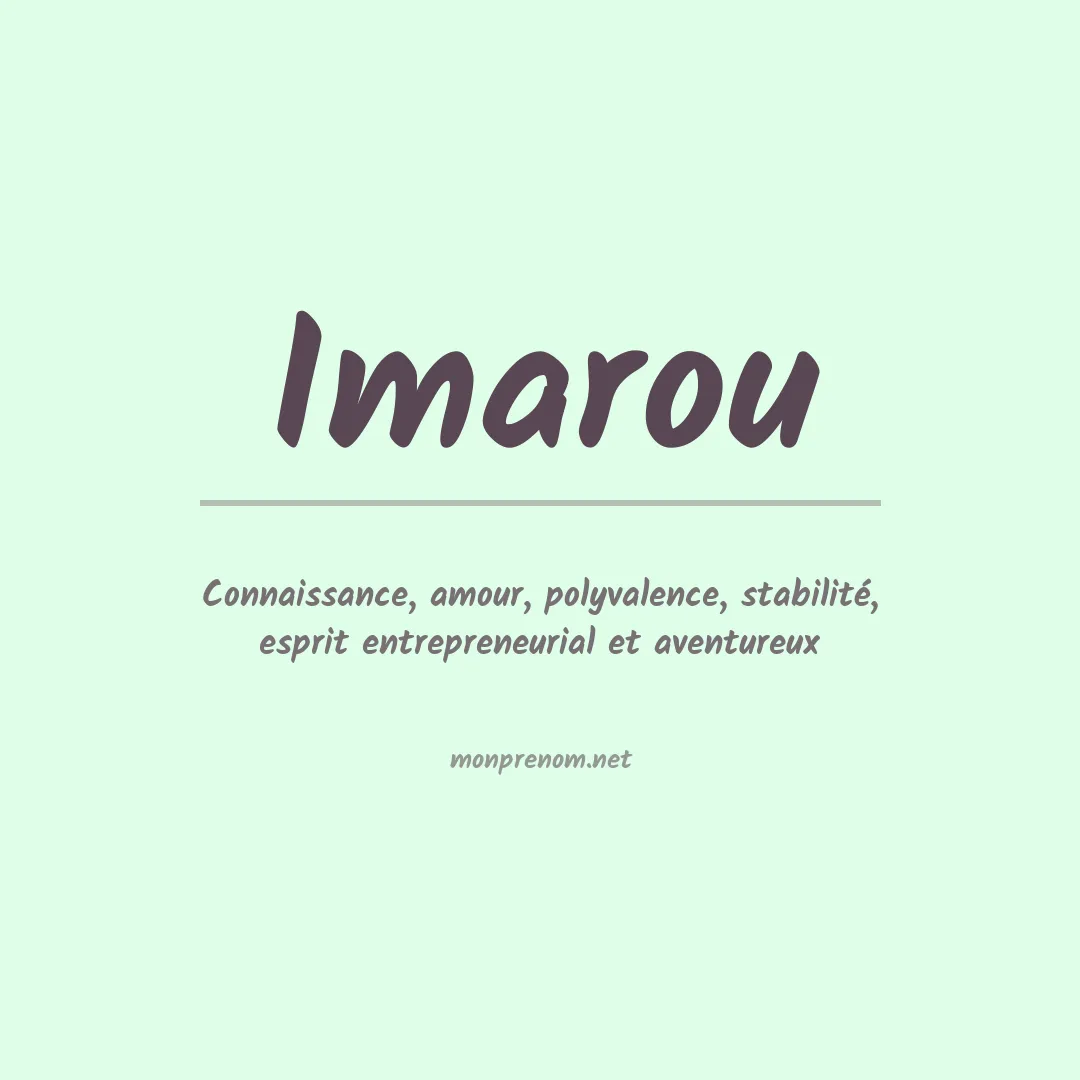 Signification du prénom Imarou