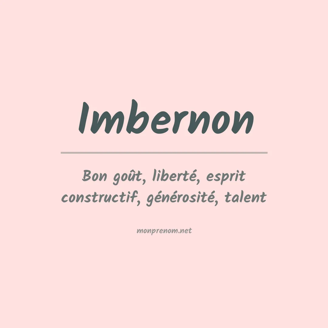 Signification du prénom Imbernon