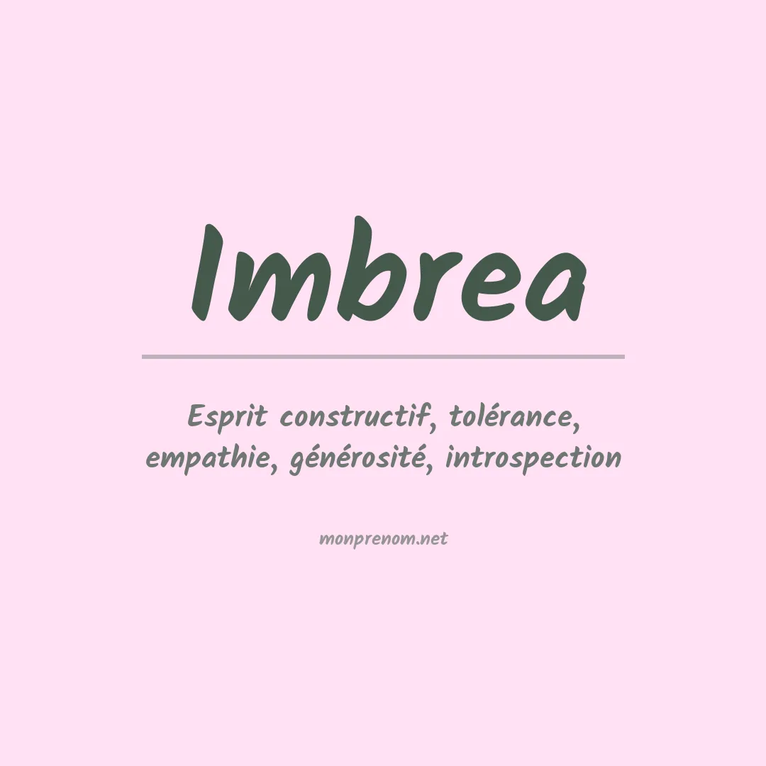Signification du prénom Imbrea