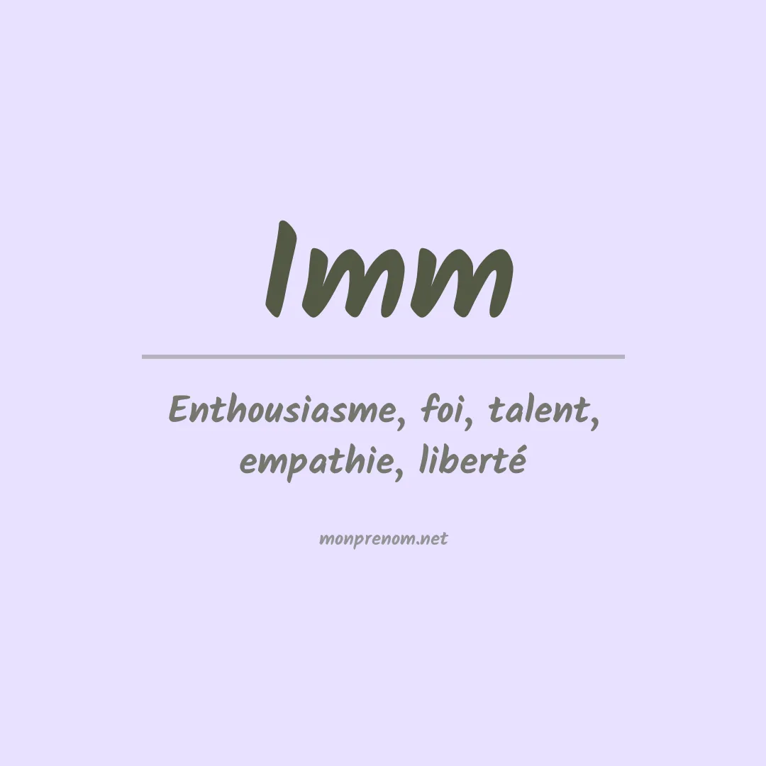 Prénom Imm