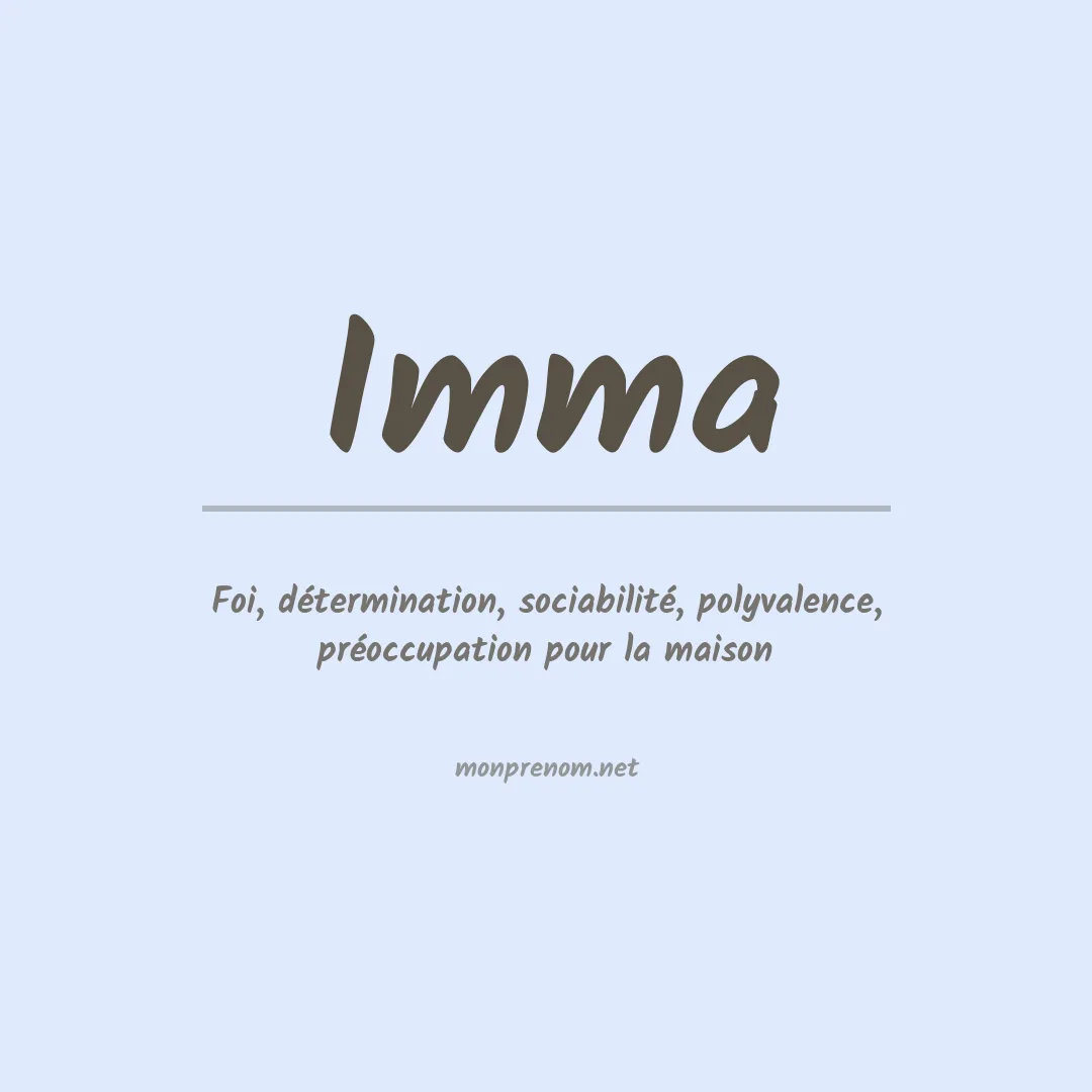 Signification du prénom Imma
