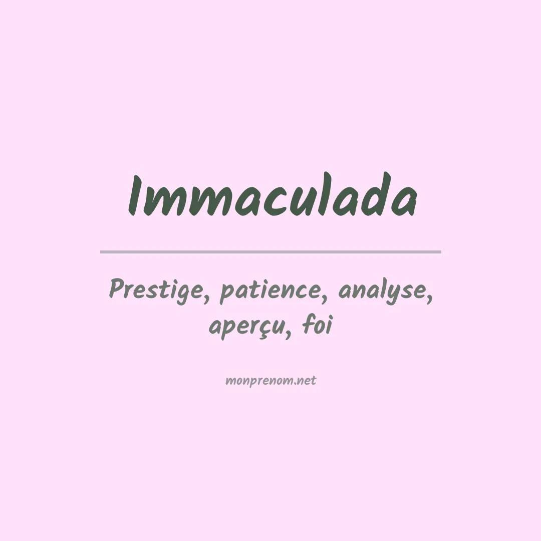 Signification du prénom Immaculada