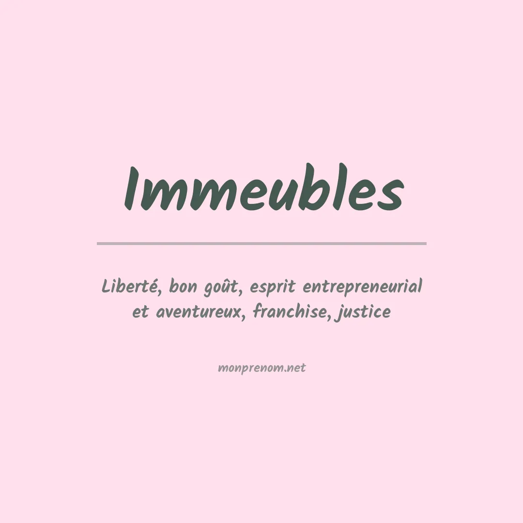 Signification du prénom Immeubles