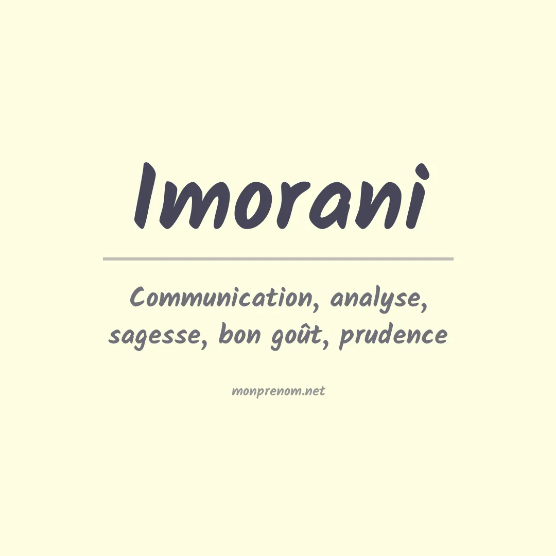 Prénom Imorani