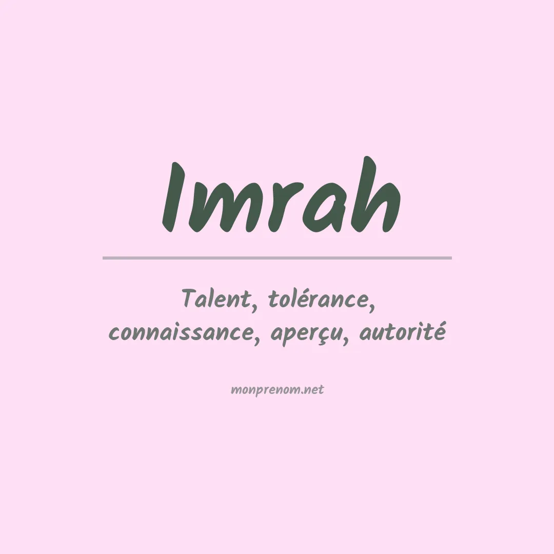 Signification du prénom Imrah