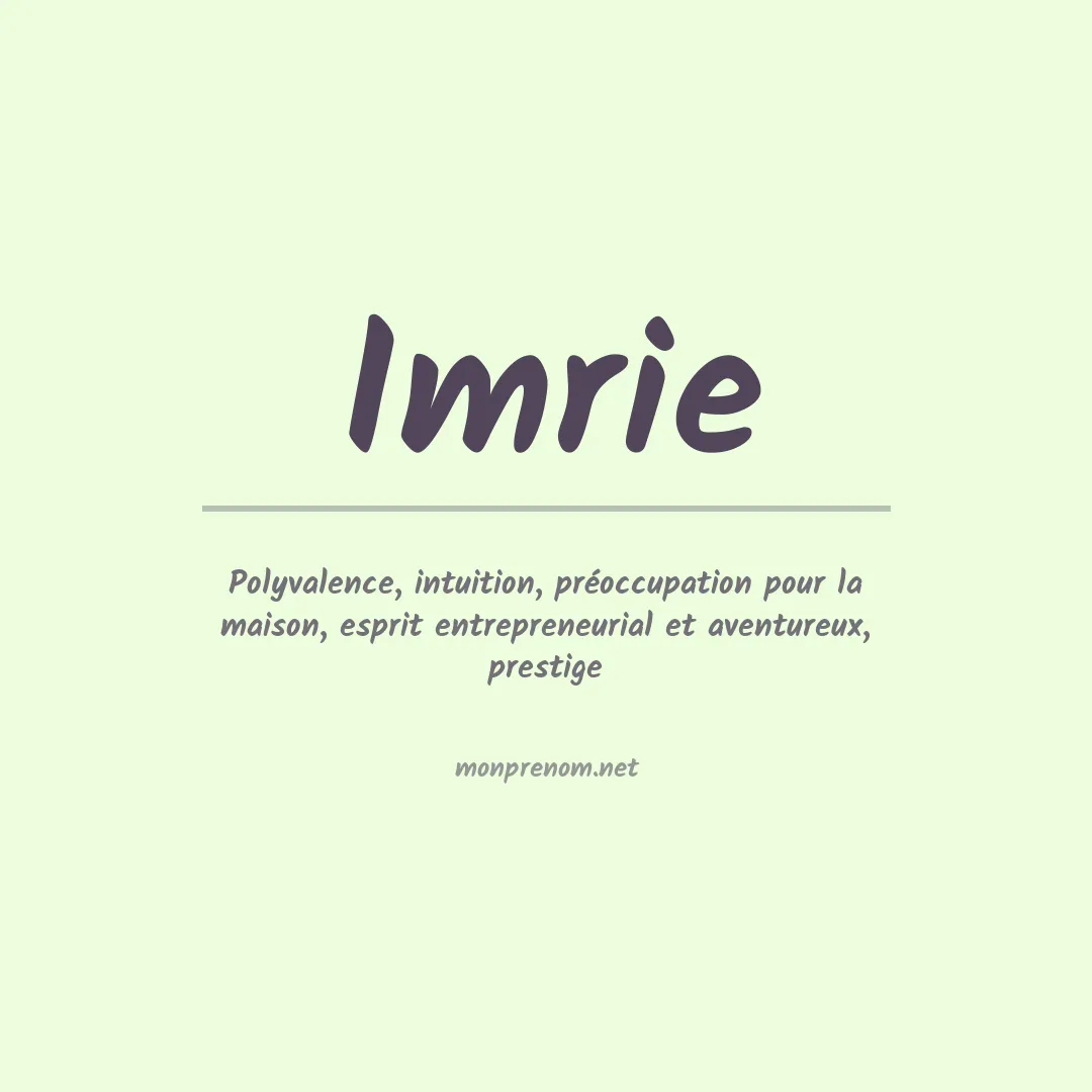 Prénom Imrie