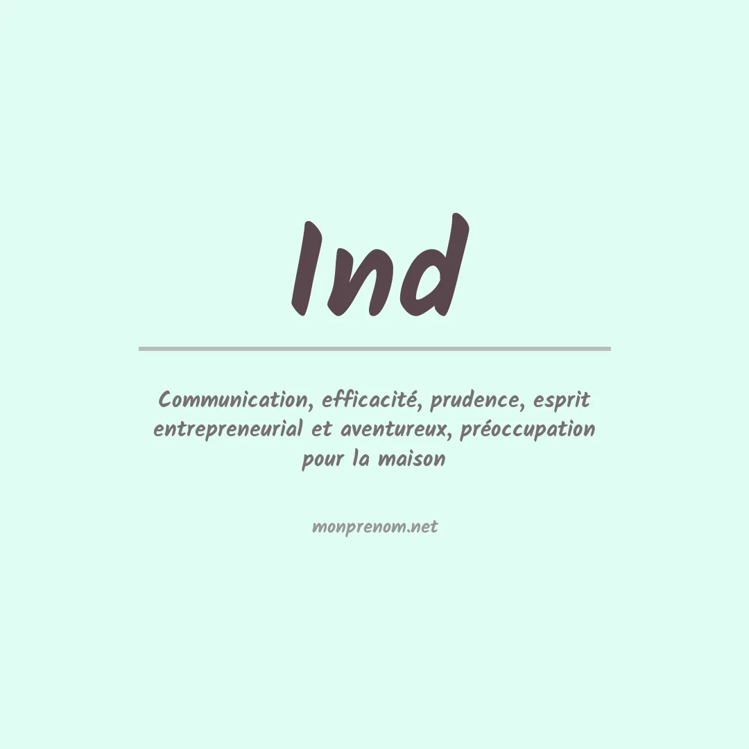 Signification du prénom Ind