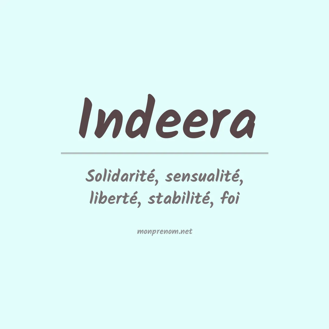 Signification du prénom Indeera
