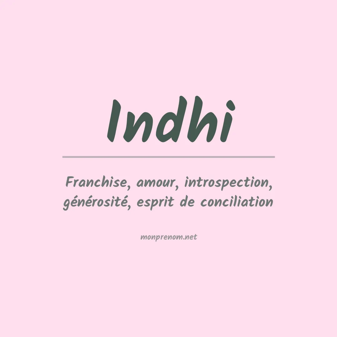 Signification du prénom Indhi